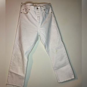 White Levi mom jeans